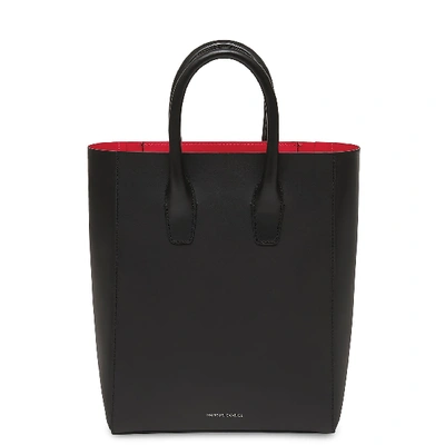 Shop Mansur Gavriel Mini Ns Tote In Black/flamma