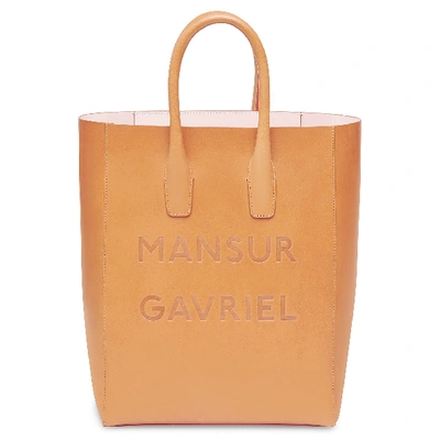 Shop Mansur Gavriel Cammello Logo Ns Tote In Rosa