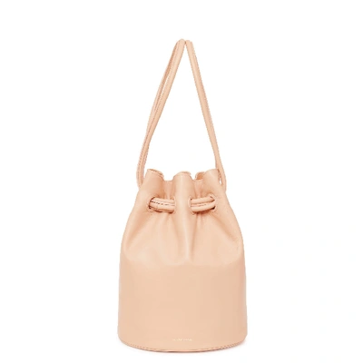 Shop Mansur Gavriel Lamb Drawstring Pouch In Rosa