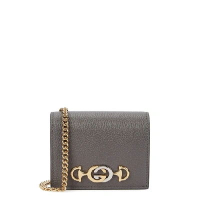 Shop Gucci Zumi Grey Leather Card Holder