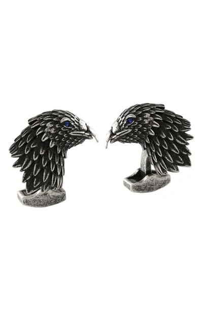 Shop Tateossian Mechanical Eagle Cuff Links In Black