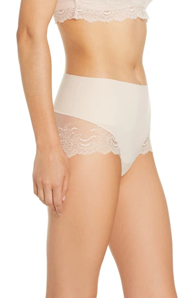 Shop Spanx Undie-tectable Lace Hipster Panties In Creme Blush