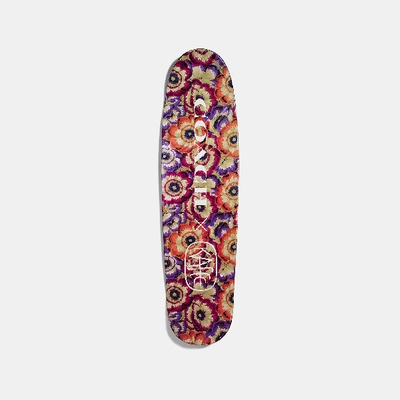 Shop Coach Skateboard With Kaffe Fassett Print In Orange/purple