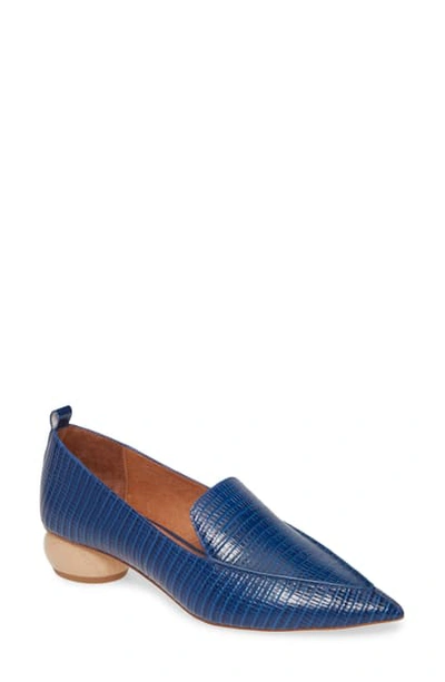 Shop Jeffrey Campbell Viona Loafer In Blue Lizard Print