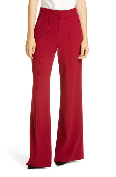 Shop Alice And Olivia Dylan High Waist Wide Leg Pants In Bordeaux