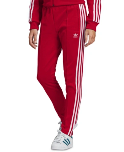 Shop Adidas Originals Adicolor Track Pants In Red