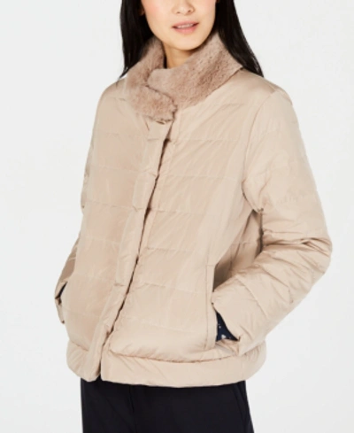 Womens Weekend Max Mara beige Faux-Fur Coat