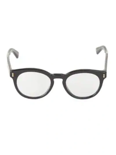 Shop Gucci 55mm Havana Optical Glasses In Black