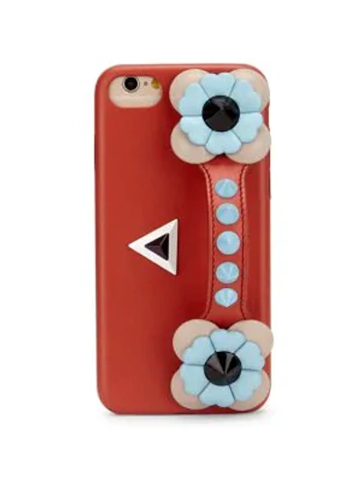 Shop Fendi Flower Studded Iphone 7 Case In Bloody Mary