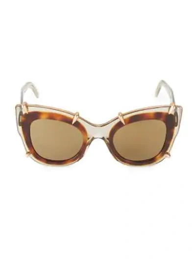 Shop Pomellato 48mm Cat Eye Sunglasses In Beige