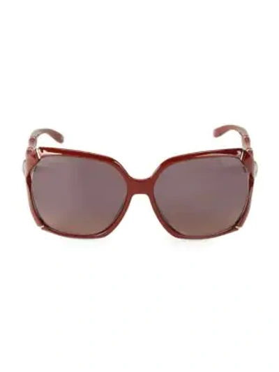 Shop Gucci 58mm Oversized Square Sunglasses In Red