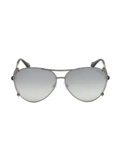 Shop Roberto Cavalli 61mm Aviator Sunglasses In Silver