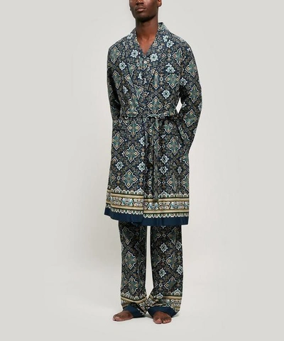 Shop Liberty London Chatsworth Tana Lawn' Cotton Robe In Navy