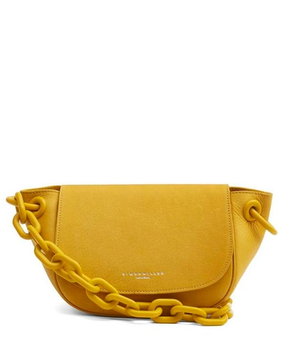 Shop Simon Miller Bend Leather Shoulder Bag In Yellow