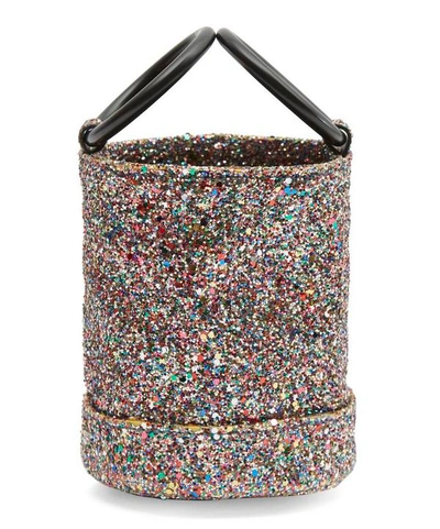 Shop Simon Miller Bonsai 15 Small Glitter Link Strap Bucket Bag In Multi