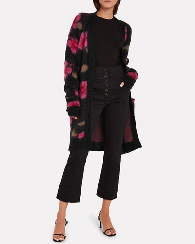 Shop La Doublej Hawaiian Floral Jacquard Cardigan Coat In Multi