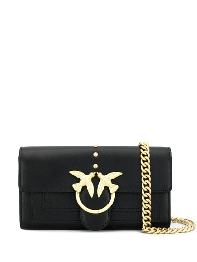 Shop Pinko Houston Wallet With Shoulder V In Nero Limousine