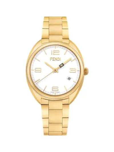 Shop Fendi Momento Stainless Steel Bracelet Watch In Gold