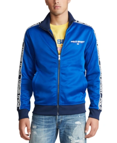 Shop Polo Ralph Lauren Men's Tricot Zip-front Fleece Sweatshirt In Sapphire Star