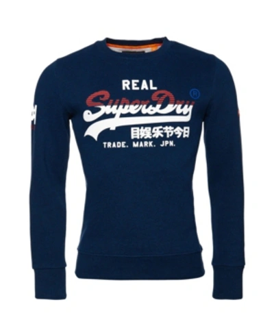 Shop Superdry Men's Logo Sweatshirt In Blue