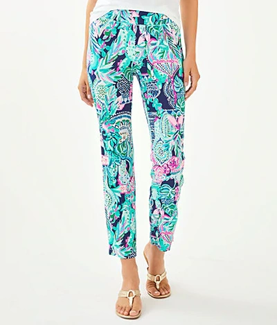 Shop Lilly Pulitzer 27.5" Loralee Pant In High Tide Navy Lucky Bamboo