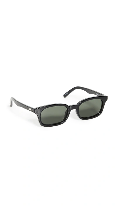 Shop Le Specs Carmito Sunglasses In Black/green Mono
