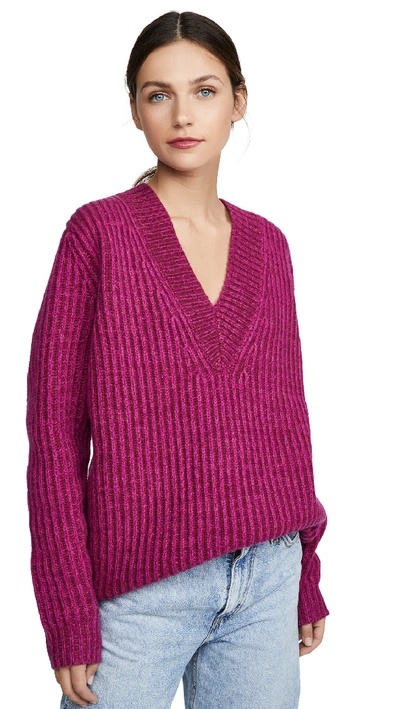 Shop Acne Studios Keborah Wool Sweater In Magenta Pink