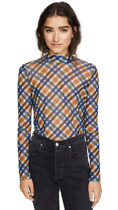 Shop Opening Ceremony Long Sleeve Mesh Top In French Blue Multi