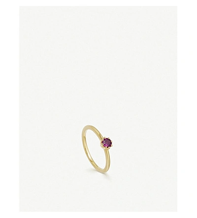 Shop Astley Clarke Linia 18ct Yellow Gold-plated Mini Rhodolite Ring