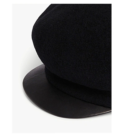 Shop Y's Wool Peaked Beret In Black