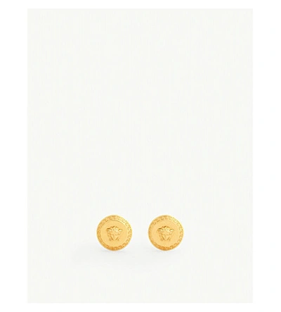 Shop Versace Tribute Stud Earrings In Gold