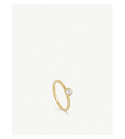 Shop Astley Clarke Linia 18ct Yellow Gold-plated Mini Moonstone Ring