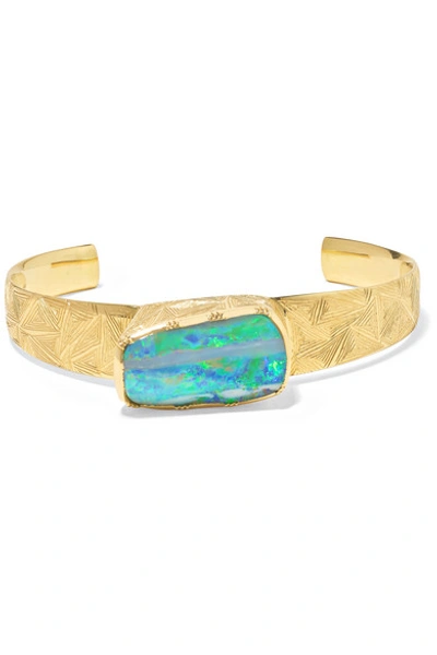 Shop Brooke Gregson Hera 18-karat Gold, Opal And Diamond Cuff