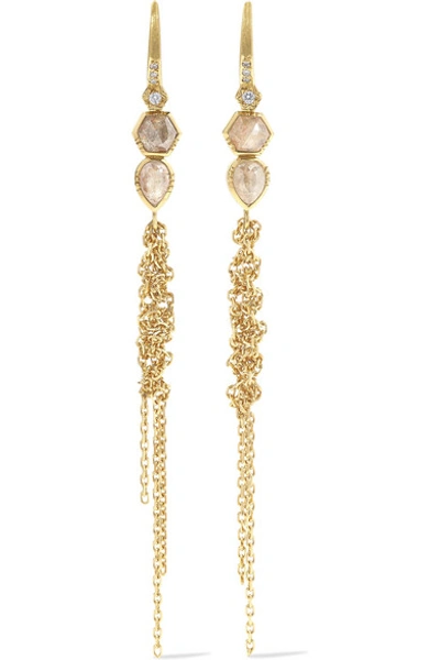 Shop Brooke Gregson Double Waterfall 18-karat Gold Diamond Earrings