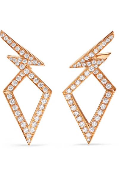 Shop Stephen Webster Lady Stardust 18-karat Rose Gold Diamond Earrings