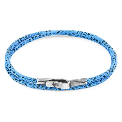 Shop Anchor & Crew Blue Noir Liverpool Silver & Rope Bracelet (m)