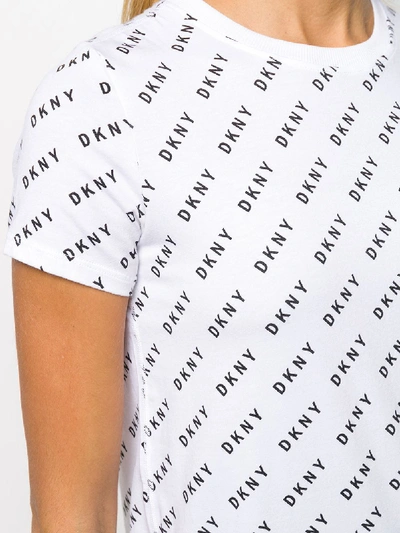 Shop Dkny Logo Printed T-shirt In White