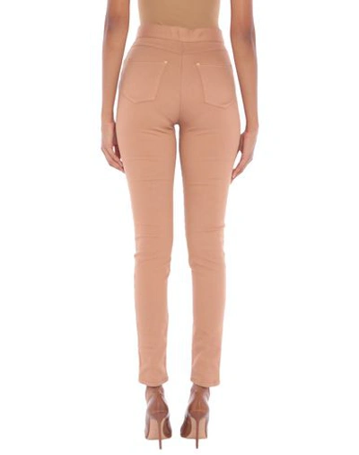 Shop Balmain Denim Pants In Pale Pink