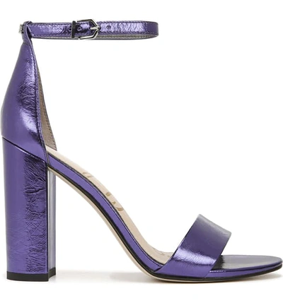 Shop Sam Edelman Yaro Ankle Strap Sandal In Pop Violet Leather