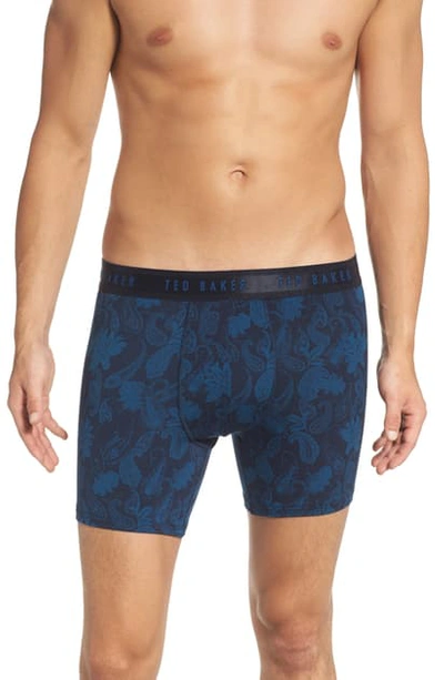 Shop Ted Baker Stretch Modal Boxer Briefs In Poseidon Paisley