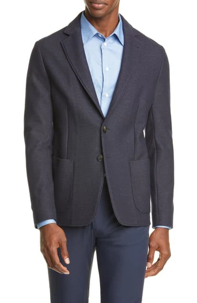 Shop Emporio Armani Trim Fit Wool Blend Sport Coat In Blue