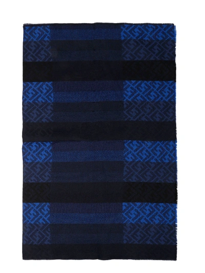 Shop Fendi Blue Wool Scarf