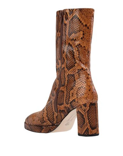 Shop Miista Carlota Citrine Snake Woman Ankle Boots Tan Size 9.5 Bovine Leather In Brown