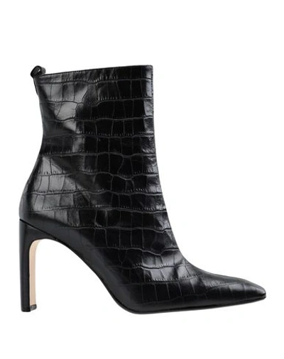 Shop Miista Marcelle Black Croc Woman Ankle Boots Black Size 9.5 Bovine Leather