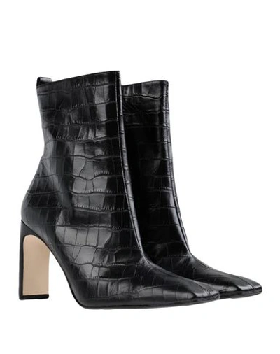 Shop Miista Marcelle Black Croc Woman Ankle Boots Black Size 9.5 Bovine Leather