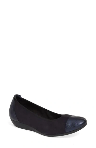 Shop Arche Onyqua Flat In Nuit/ Basalt/ Lauze Nubuck