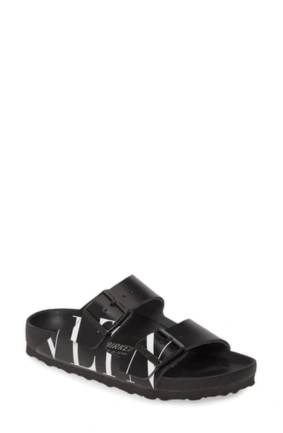 Shop Valentino Slide Sandal In Black