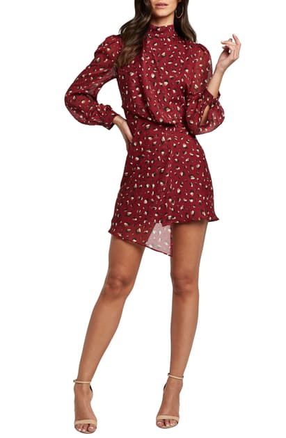 burgundy leopard print dress