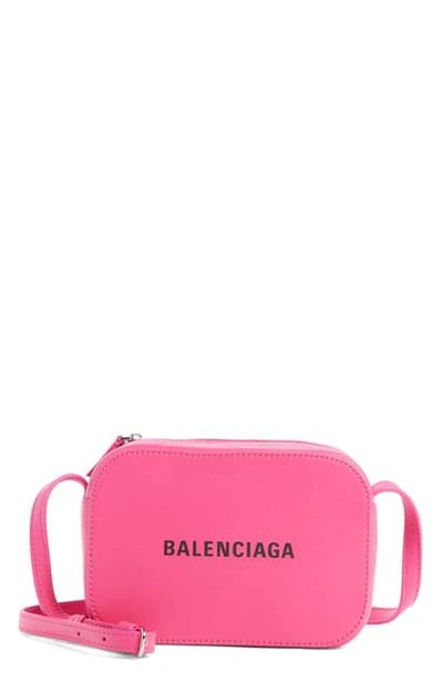 Shop Balenciaga Extra Small Everyday Calfskin Camera Bag - Pink In Acid Fuchsia/ Black