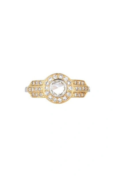 Shop Sethi Couture Mira Diamond Ring In Yellow White Gold/ Diamond